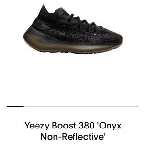 Yeezy 380 onyx non reflective size 11